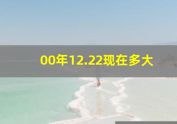 00年12.22现在多大