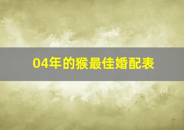 04年的猴最佳婚配表