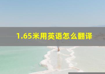 1.65米用英语怎么翻译