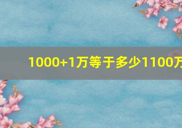 1000+1万等于多少1100万