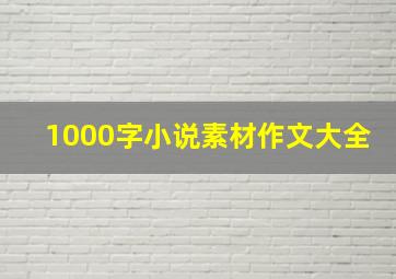 1000字小说素材作文大全