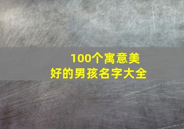 100个寓意美好的男孩名字大全