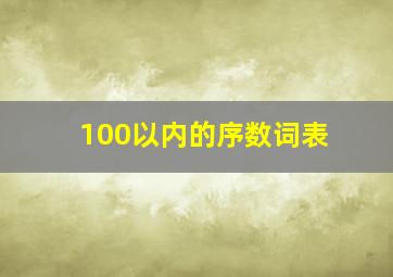 100以内的序数词表