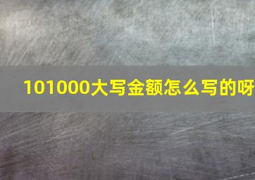 101000大写金额怎么写的呀