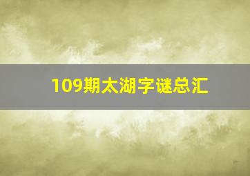 109期太湖字谜总汇