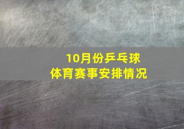 10月份乒乓球体育赛事安排情况