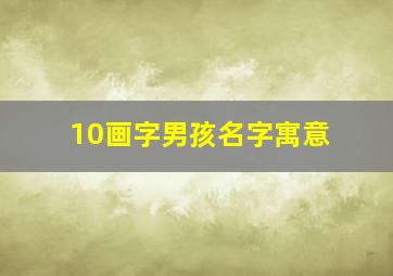 10画字男孩名字寓意