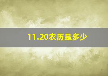 11.20农历是多少