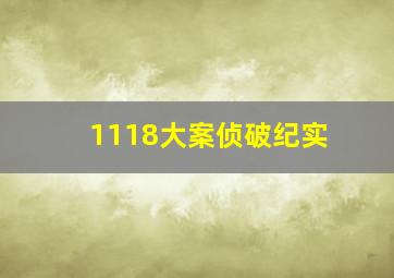 1118大案侦破纪实