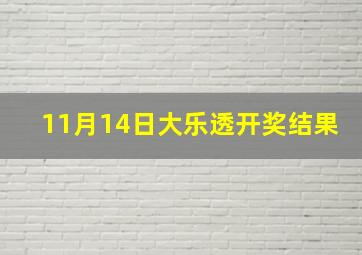 11月14日大乐透开奖结果