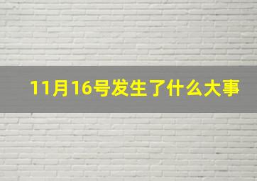 11月16号发生了什么大事