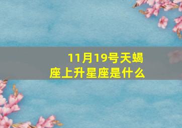 11月19号天蝎座上升星座是什么