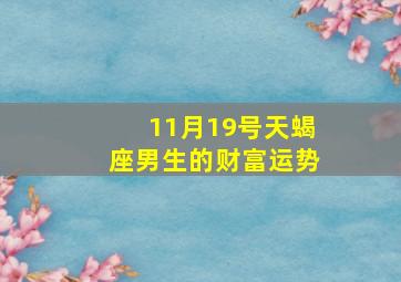 11月19号天蝎座男生的财富运势