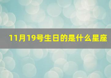 11月19号生日的是什么星座