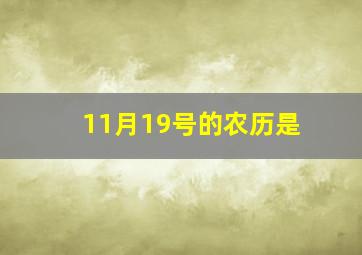 11月19号的农历是