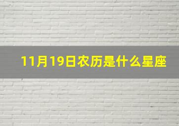 11月19日农历是什么星座