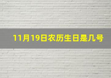 11月19日农历生日是几号