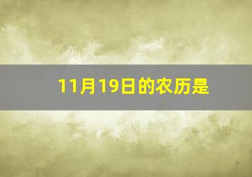 11月19日的农历是