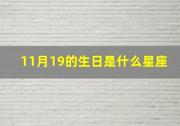 11月19的生日是什么星座