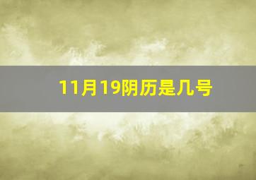 11月19阴历是几号