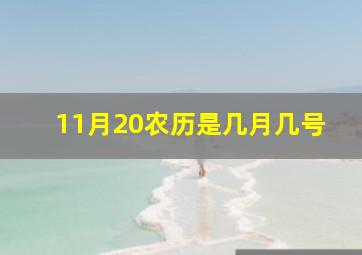 11月20农历是几月几号