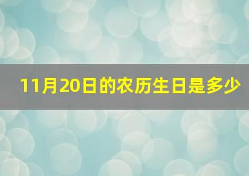 11月20日的农历生日是多少