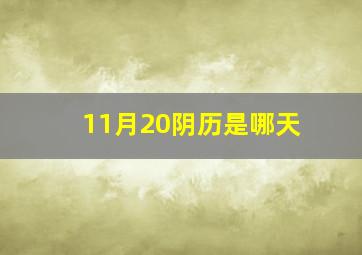 11月20阴历是哪天