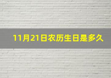 11月21日农历生日是多久