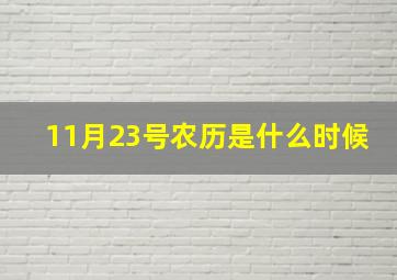 11月23号农历是什么时候