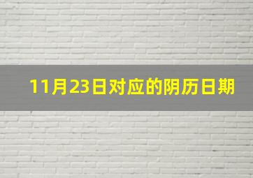 11月23日对应的阴历日期