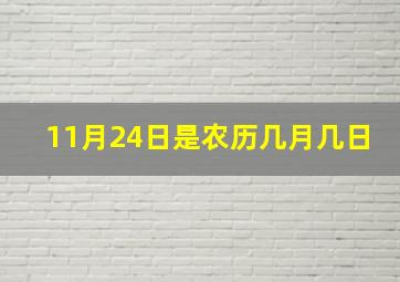 11月24日是农历几月几日