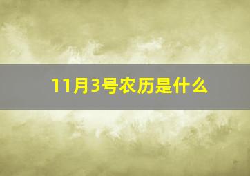 11月3号农历是什么