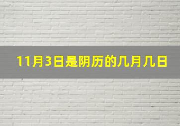 11月3日是阴历的几月几日