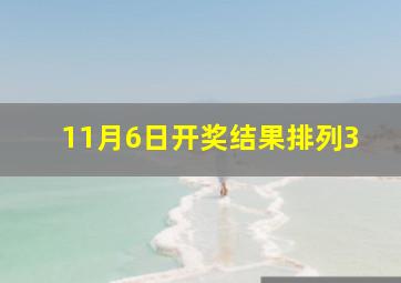 11月6日开奖结果排列3