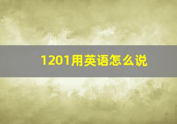 1201用英语怎么说