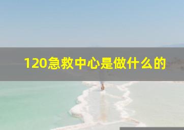 120急救中心是做什么的