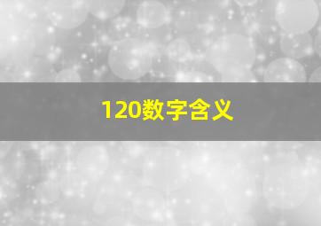 120数字含义