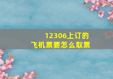 12306上订的飞机票要怎么取票