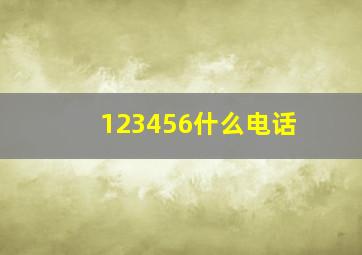 123456什么电话