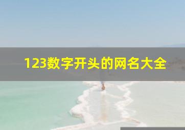 123数字开头的网名大全