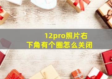 12pro照片右下角有个圈怎么关闭