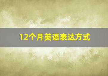 12个月英语表达方式