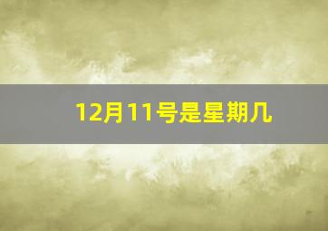 12月11号是星期几