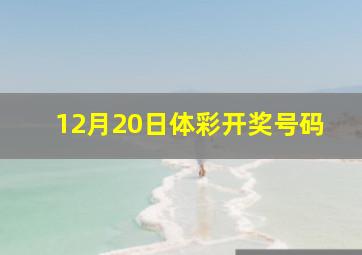 12月20日体彩开奖号码