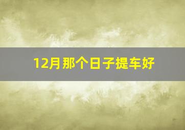 12月那个日子提车好