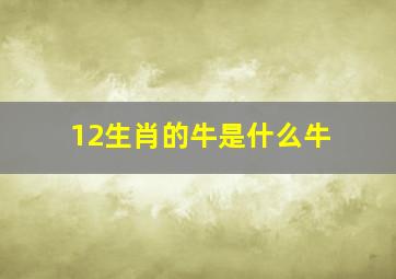 12生肖的牛是什么牛