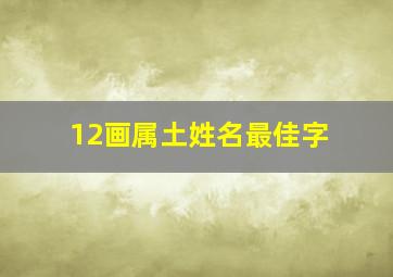 12画属土姓名最佳字