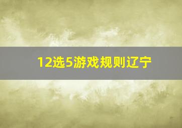 12选5游戏规则辽宁