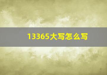 13365大写怎么写