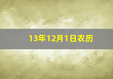 13年12月1日农历